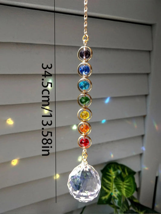 1pc Crystal Suncatcher Mobile Meditation Home Decor Rainbow Maker Prism Suncatcher (Rainbow and Fantasy)